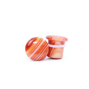 Carnelian Agate Single Flare Plugs PAIR