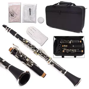 New Clarinet Ebonite Wood body Nickel Plated Keys 17 key Bb Tone Nylon covered hard case Lightweight durable