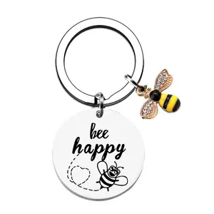 Bee Keychain Inspirational Keyring Gifts - Honey Key Rings for Men Women Kids, Cute Bee Accessories for Bag Purse Wallet Backpack