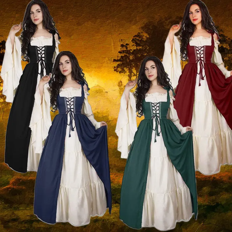 2026 New Palace Retro Strap Two Piece Set Lolita One Collar Large Pendant Dress Role Stage