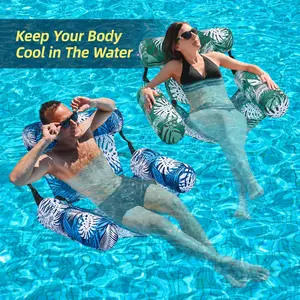 Portable Floating Lounge Chair for Adults, Wear Resistant Inflatable Pool Floats, All Season Water Float for Outdoor Summer Entertainment
