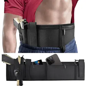Belly Band Holster for Men & Women - Breathable Neoprene Gun Holster, Multi - Pocket Tactical Belt for Outdoors, Fits Most 9mm and 380 Handguns