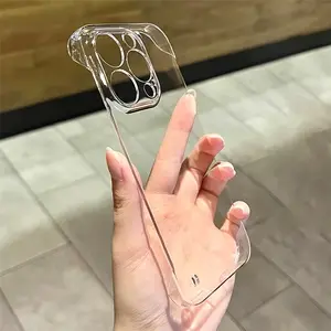 Ultra-thin transparent bezel-less cooling Apple 15/14/13promax phone case iPhone XR Tide 12 hard case 11
