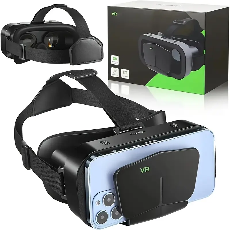 Stylish 3D VR Headset - Wearable Immersive VR Device with Built-In Proximity Sensor, Durable PVC Design, Compatible for Smartphones & Entertainment Use, Immersive Vr Devices