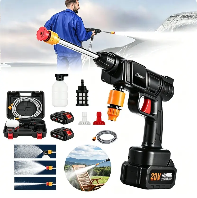 【SUMMER SALE】 KEPEAK  550PSI/1500PSI Portable Electric Water Jet, Cordless High Pressure Spray Water Machine - for Car, House, and Garden Cleaning, Rechargeable Pressure Washer, Perfect Christmas & New Year Gift ldea