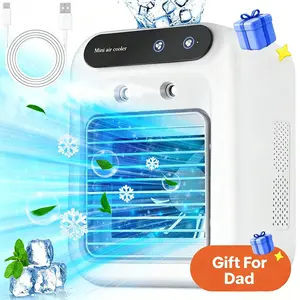 【FathersDayGift】 Portable Air Conditioners, 3-In-1 Cooling Fan with 2-Speed Mist Fan, mini Air Cooler for Traveling, Office, Living Room, Bedroom