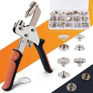 Snap Fastener Tool, Snap Fastener Kit, Canvas Snap Installation Tool with 160 pcs Boat Cover Snaps, Button Snap Kit with 15mm Canvas Snaps for, Tarps,, Sewing
