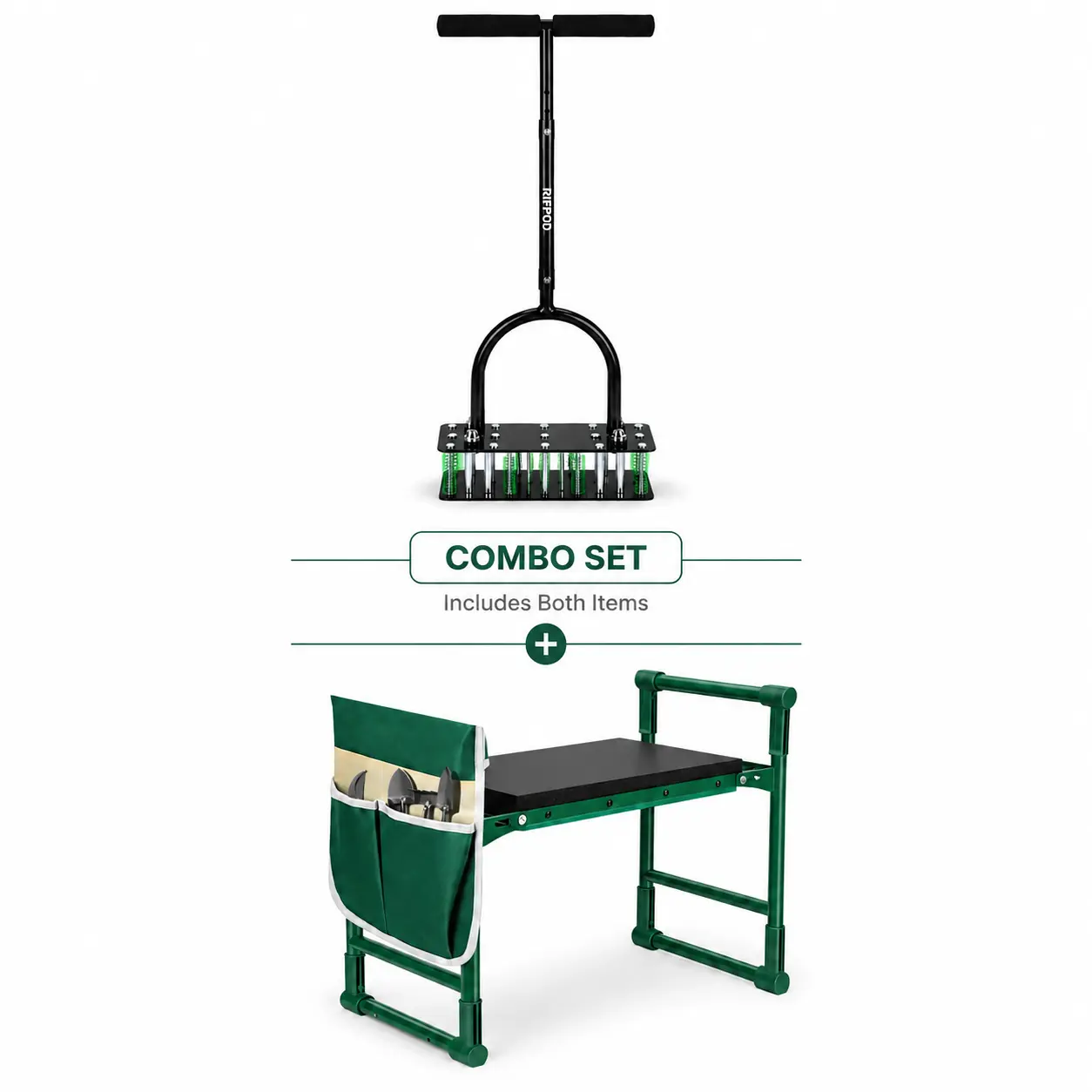 RIFPOD Garden Kneeler+RIFPOD Lawn Aerator