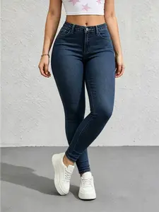 Stretchy Jeans for Women High Waist Jeggings Tummy Control Skinny Jeans Pull on Leggings with Pockets Trendy Casual