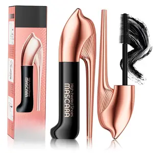 3D High-Heeled Shoes Mascara, Enhances The Natural Eyelashes To Be Thick, Long And Smooth, Curling Effect, No Shedding Or Clumping, Long-Lasting Waterproof And Anti-Smudge (Black,1PCS)