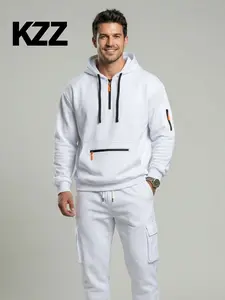 KZZ Men's Winter Fleece Lined Casual Set Loose Fit Sporty Multi-Pocket Workwear Warm Long Sleeve Jacket & Pants for Cold Weather Clothes Matching christmas gifts for him Activewear Athletic men's sweatsuit set SpringStatements Formal