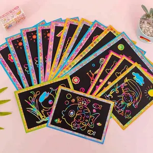 10-20pcs DIY Scratch Art Toy Set, Includes Magic Painting Paper, Scratch Pen, Wooden Pencil, Creative Kids Craft Kit, Fun Art Supplies, Crafting Kit