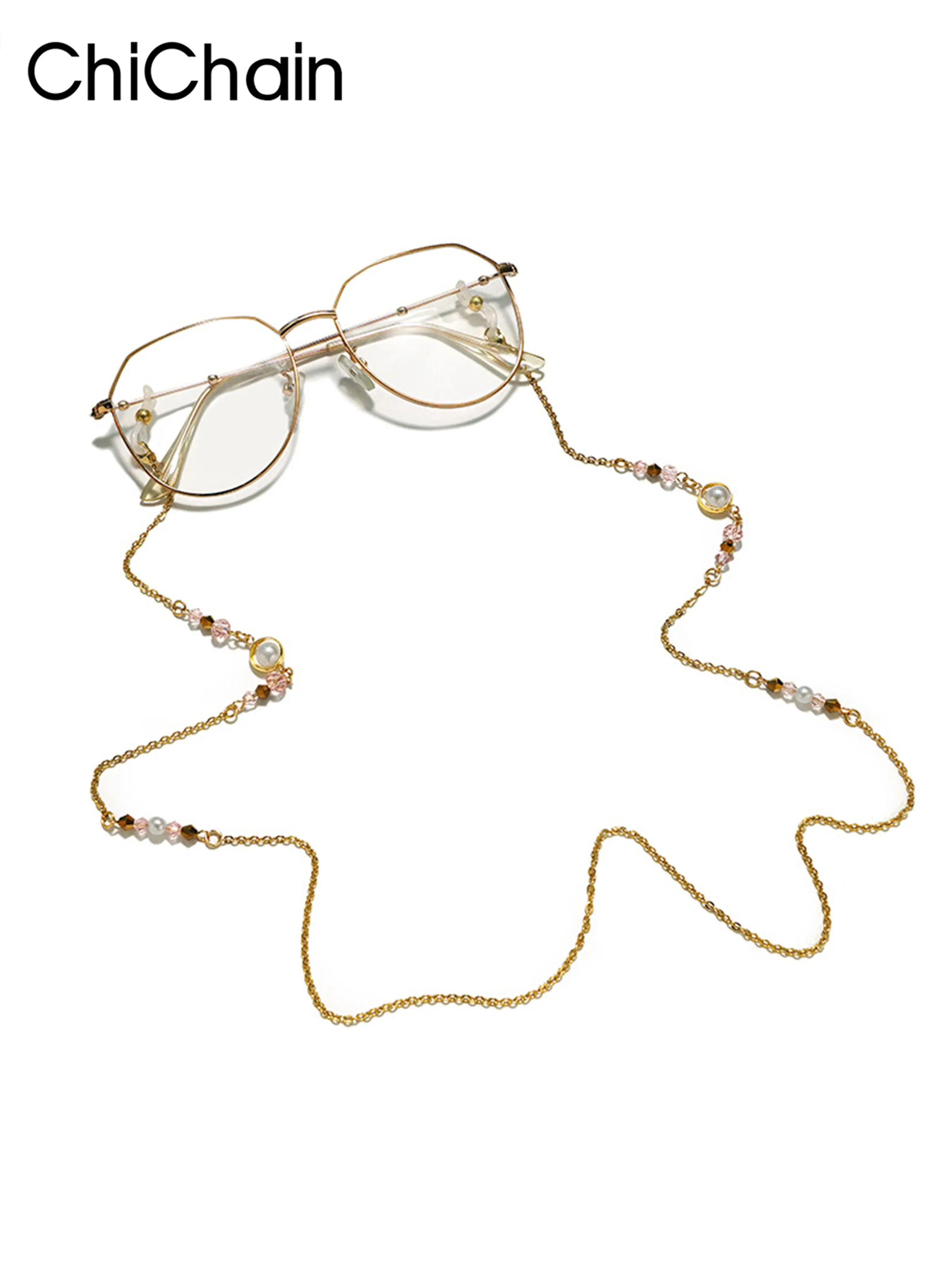 Stainless Steel Eyeglass Chain Anti-Loss Multi-Use Glasses Strap Neck Hanging Chain Rope, Eyeglass Holders Around Neck, Durable and Stylish Accessory for Daily Use Adjustable Lanyard