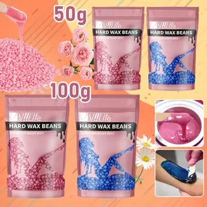 Viilife Hard Wax Beans 100g/50g, Pain-Free Full Body Hair Removal, Gentle Formula for Sensitive Skin, Home Use, Legs, Armpits, Bikini Area, Face