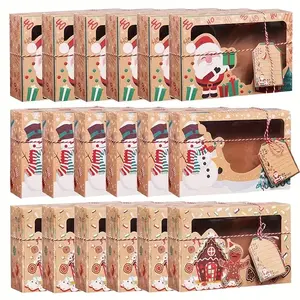 Merry Christmas Box Set, 15-24pcs, Santa & Snowman Designs, Ideal for Festive Gifts, Includes Decorative Elements, Perfect for Seasonal Celebrations
