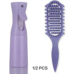 Vent Curl Styling Hair Brush with Spray Bottle for Detangling & Defining Curls, Lightweight Set for Wavy & Curly Hair, Easy Daily Styling & Frizz Control