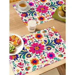 Mexican Bohemian Moroccan Mandala Placemats Heat Resistant Dining Table Mats And Bowls For Restaurant And Kitchen Decoration