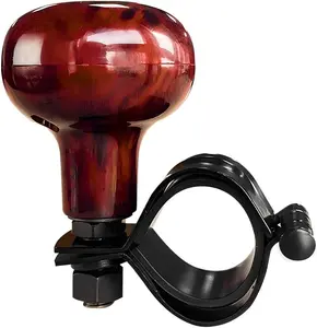 Woodgrain Steering Wheel Spinner Knob, Anti Slip Automotive Power Handle Spinner, Smooth Ball Shape Aid Knob to Control Steering Wheel Easier,  Accessories (Woodgrain)