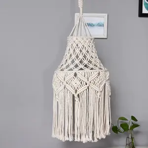 Boho Macrame Lampshade, Macrame Lamp Shade Bohemian Decoration Chandelier Shades for Bedroom Living Room Home Decor -Handmade