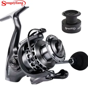 Sougayilang 13+1BB Spinning Fishing Reel High Speed Gear Ratio Aluminum Spool Light Weight Ultra Smooth Reel with Free Spool, Outdoor fishing supplies