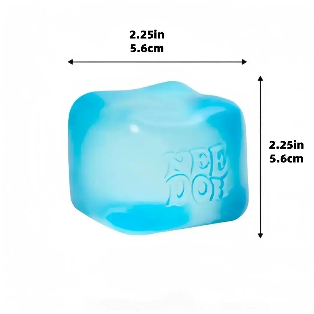 Needoh Ice Cube Water Drop Squeeze Toys, Rosy Stylish Sensory Stress Relief Balls, Soft Squishy Fidget Toy in Blue Pink Purple, Relaxing Anxiety Reducing Hand Toys, Perfect Gift for All Ages