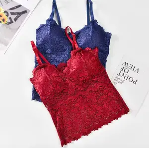 Elegant Floral Lace Wireless Bralette – Padded, Comfortable, & Sexy Camisole Style
