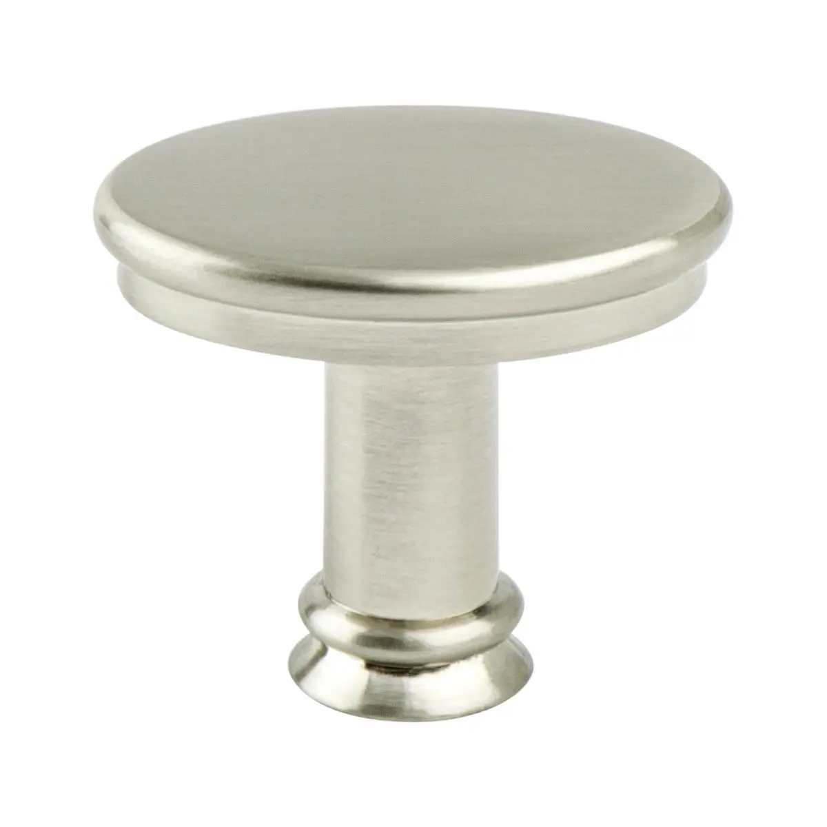 Berenson Dierdra Classic Zinc Base Knob, 1.437 in. Size, Long Brushed Nickel Finish, 1 in. Compatibility, for Accenting Transitional Spaces