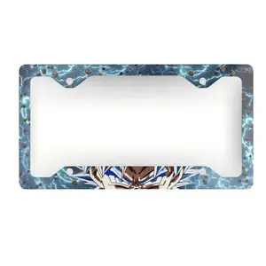 Neon Thunder Aura God Lightning Car Tag Holder Metal License Plate Frame Cool Auto Accessories Gift for Car Enthusiasts