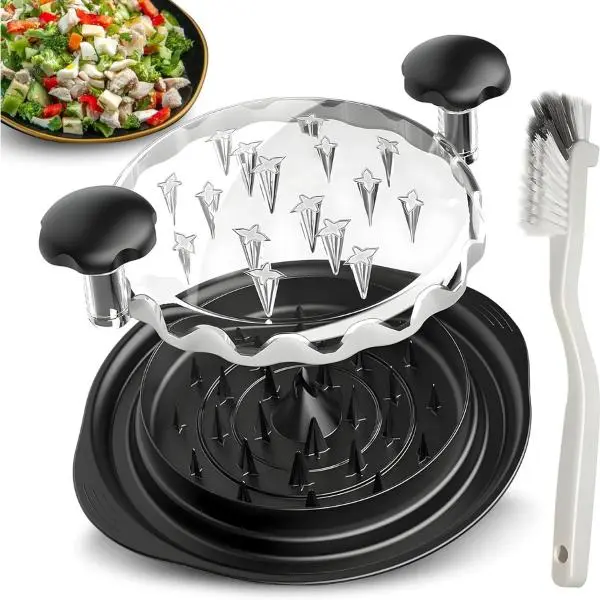 Fzeea Chicken Shredder Chicken Breast Shredder Tool Twist with Brush, Visible Meat Shredder Machine, Strong Anti-Slip Strip, Ergonomic Handle, BPA Free, Suitable for Pork Beef Chicken