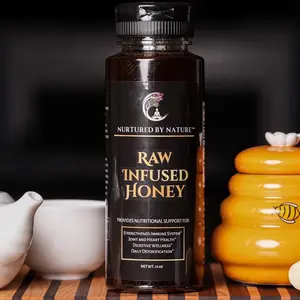 Nurtured By Nature Raw Infused Honey - Provides Nutritional Support for Immune System & Heart Health - 12 oz Bottle