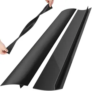 2 Pack Silicone Stove Counter Gap Covers, Heat Resistant Stove Gap Filler, 21 Inch Black Stove Guard for Counter, Easy to Clean