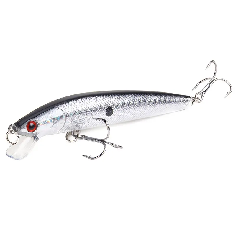 Pro Lifelike Minnow Fishing Lure | Hard Jerkbait with 3D Eyes & Treble Hooks for Bass Trout Freshwater Fishing