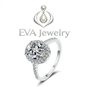 [EVA Jewelry] Piegion Egg 925 Sterling Silver Synthetic Moissanite Ring