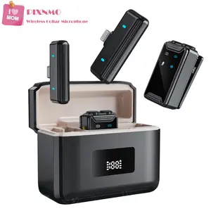 2026Mother'sDay Professional Wireless Lav Mic with DSP Noise Cancel, 20H Charge Case, 1-to-2 Dual Channel. Wide Compatibility, Wireless Microphone Plug-Play,Cordless Omnidirectional Condenser Recording Mic for TikTok,YouTube,Vlog