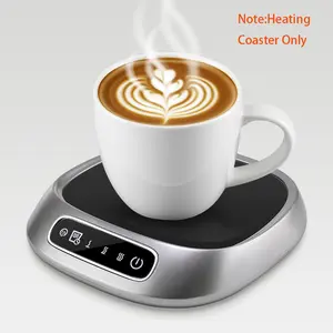 Thermal Heating Cup Mat with 3 Temperature Settings, USB Plug-In Heating Coaster Touchscreen Voice Prompt, Ideal for Autumn Winter Coffee Milk Warmer