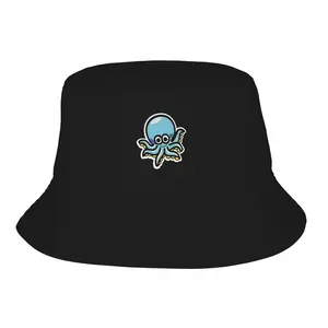 Cute Cartoon Octopus Printed Bucket Sun Hat,octopus hat, printed bucket hat, ocean animal hat, cute animal hat, sun hat,octopus lover gift, beach hat, summer accessory, cute animal cap,octopus fisherman's hat