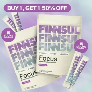FINNSUL FOCUS Passion Fruit 2-Pack Bundle Drink Mix with Cognizin, Magnesium, Biotin, Vitamin B for Energy, Hydration & Mental Clarity — Supports Memory, Concentration — Sugar Free, Low Calorie (30 Packets)