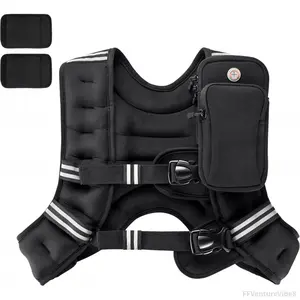 Weighted Vest,6lb/10lb/12lb/16lb/20lb/25lb/30lb Weight Vest with Reflective Stripe, Body Weight Vests Adjustable for Men, Women Workout, Strength Training, Running, Walking, Jogging FFVentureVibe8