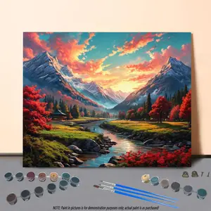 Landscape Pattern DIY Painting By Numbers Kit, 1 Set DIY Paint By Numbers Kit Without Frame, Wall Art Decoration for Home Living Room Bedroom