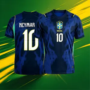 No. 10 Neymar Jr 2026 Brazil Away Short-Sleeve Soccer Jersey