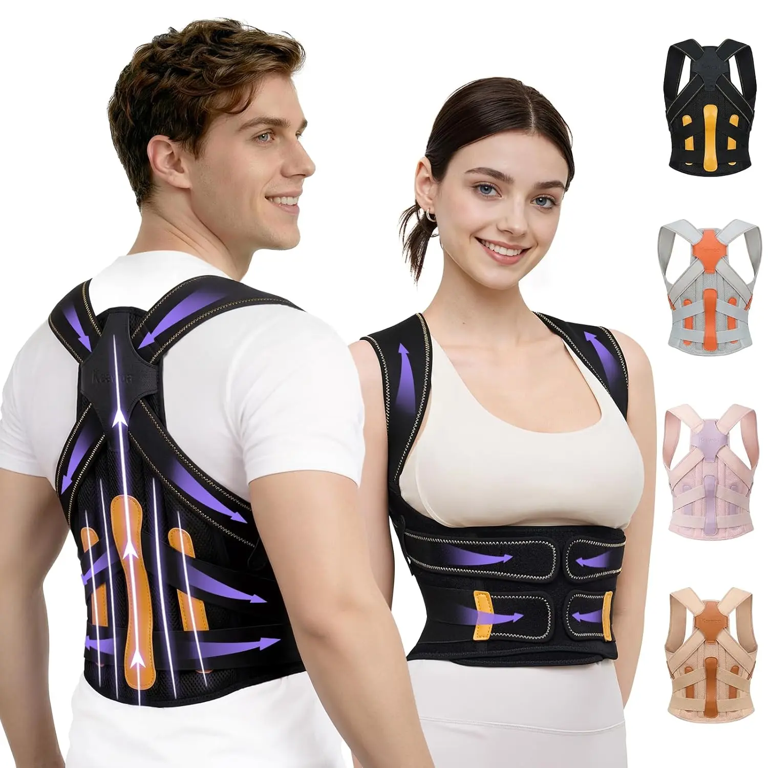 Posture Corrector for Women and Men, Breathable Mesh Full Back Brace with 5 Support Rods, Adjustable Shoulder Back Aligner for Upper, Lower Back & Neck Pain Relief, Improves Hunchback, FSA & HSA Eligible, Hunchback Orthotic