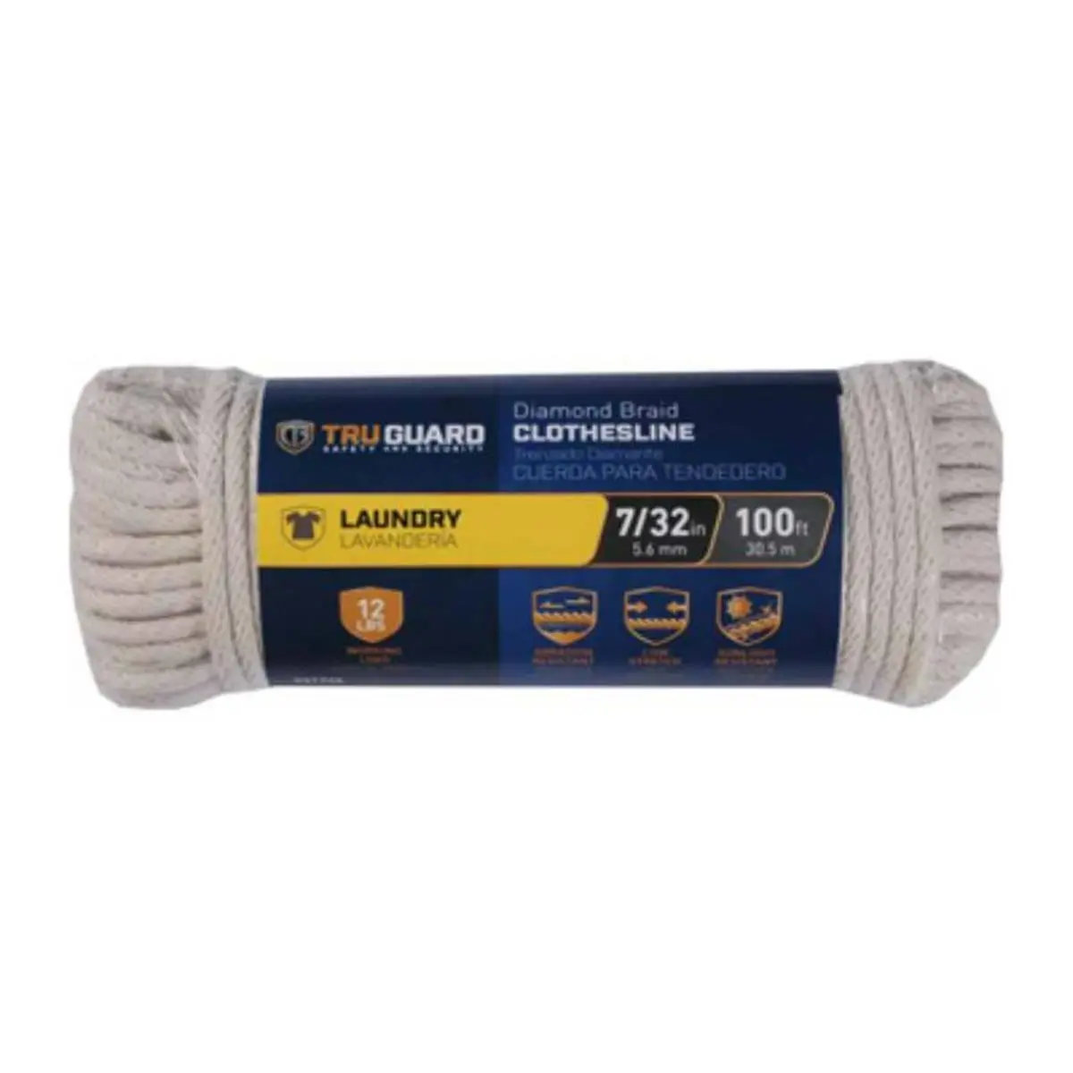 212 MAIN Mibro Tru Gaurd Clothesline, 0.22 in. x 100 ft., Lightweight, Floats Easily, Rope, Marine
