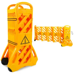 13 Foot Portable Driveway Fence Safety Barriers, Commercial Safety Barriers, Folding Security Gate Safety Barrier with Casters for Construction, Traffic Control, Driveway Gate