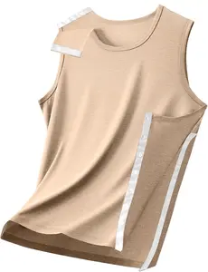 Unisex Shoulder Surgery Snap-Access Tank Top - Sleeveless Shirt for Arm Broken Recovery, Easy Snap Open Design