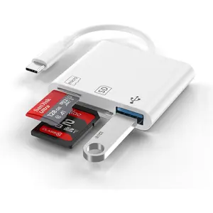 USB C SD Card Reader,3 in 1 USB C Memory Card Reader with Dual Slots and USB Port for  16 15 Pro Max 15 Plus//iPad Pro/MacBook Pro/Air/Mini Android Laptop  USBC Typec Devices-Plug & Play