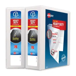 Avery AVE79791 3 in. Heavy-Duty Non Stick View Binder, White - Pack of 2