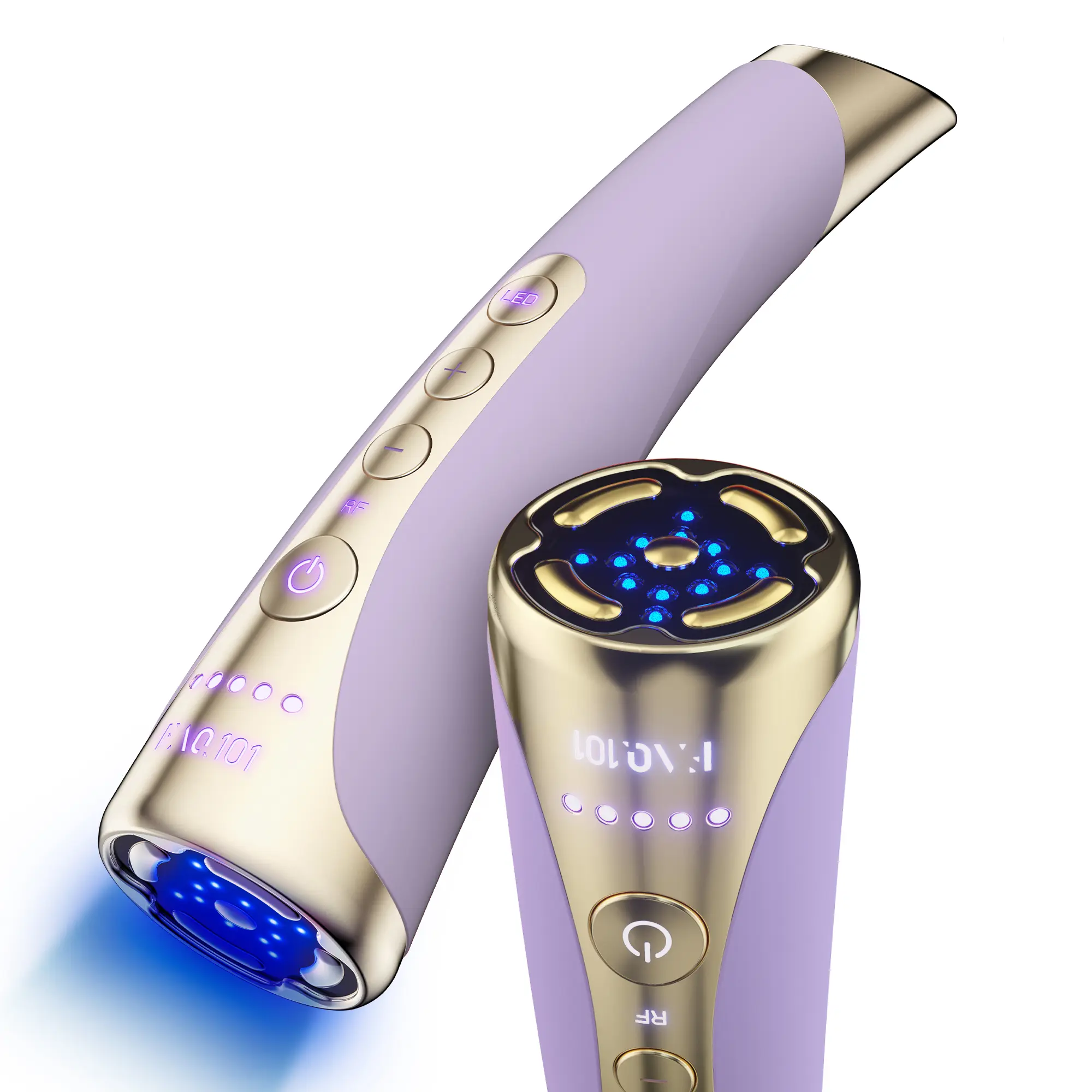 FAQ 101 Amethyst - RF & LED Light Facial Device - Red and Blue Light Facial Massager for Skin Radiance- Smoothing High-Frequency Facial Device - Advanced Skincare - App-Connected