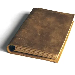 Fishkonw A6  Leather Journal Notebook,Small 6 Ring Refillable Leather Binder Notebook Travel Journal for Women&Men