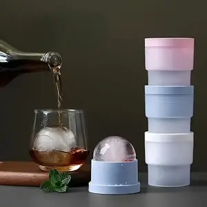 2pack Ice Ball Molds, Set of 6, Slow-Melting Stackable Large Ice Cube Maker, 2.5 Inch big Ice Spheres for Whiskey Cocktails Juice Beverages Bourbon