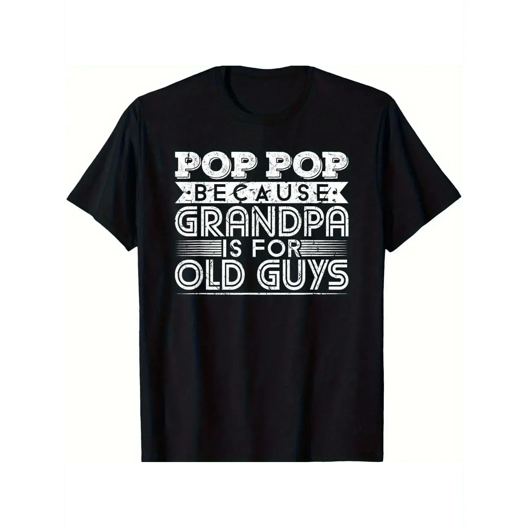 Men's "Pop Pop" Grandpa Graphic T-Shirt - Retro Relaxed Fit Shortsleeve Streetwear Top in Breathable Cotton, Fabric